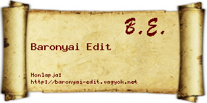 Baronyai Edit névjegykártya